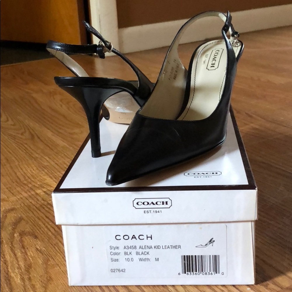 Coach Alena Leather Slingbacks